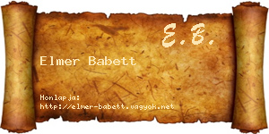 Elmer Babett névjegykártya